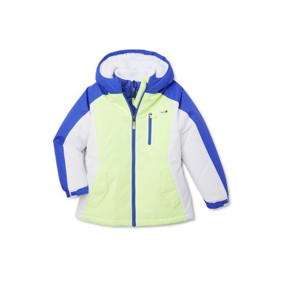 Swiss Tech Girls 4-in-1 Hooded Puffer Jacket – Size Small, Zip Outerwear - Picture 2 of 6